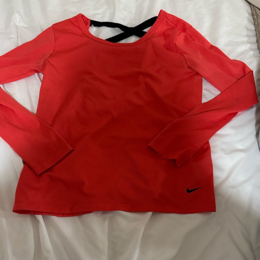 Nike Women's Bright Red Long Sleeve Top